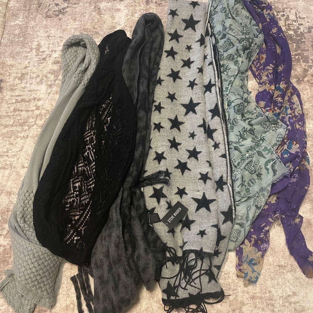 Lot of 6 Assorted Scarves